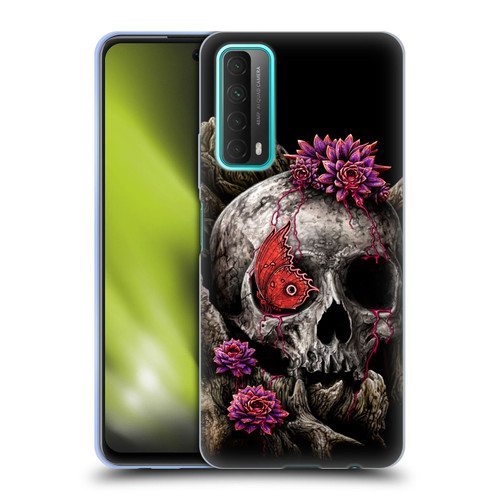 Sarah Richter Skulls Butterfly And Flowers Soft Gel Case for Huawei P Smart (2021)