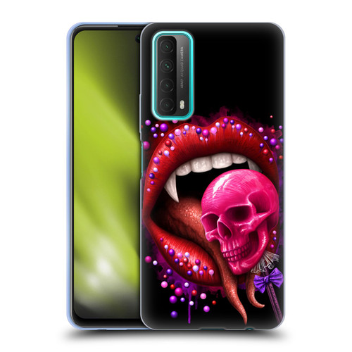 Sarah Richter Skulls Red Vampire Candy Lips Soft Gel Case for Huawei P Smart (2021)
