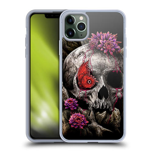 Sarah Richter Skulls Butterfly And Flowers Soft Gel Case for Apple iPhone 11 Pro Max