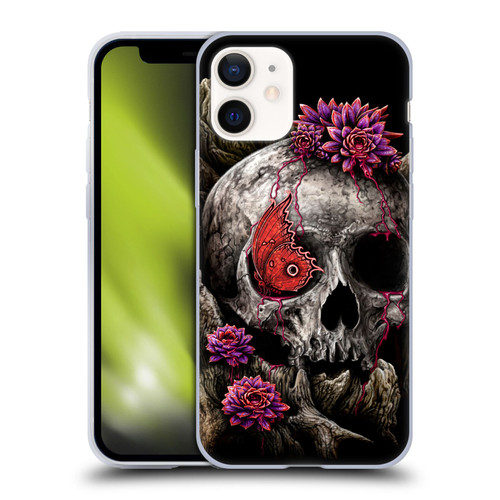Sarah Richter Skulls Butterfly And Flowers Soft Gel Case for Apple iPhone 12 Mini