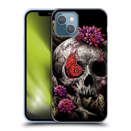 Sarah Richter Skulls Butterfly And Flowers Soft Gel Case for Apple iPhone 13
