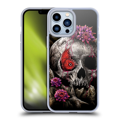Sarah Richter Skulls Butterfly And Flowers Soft Gel Case for Apple iPhone 13 Pro Max