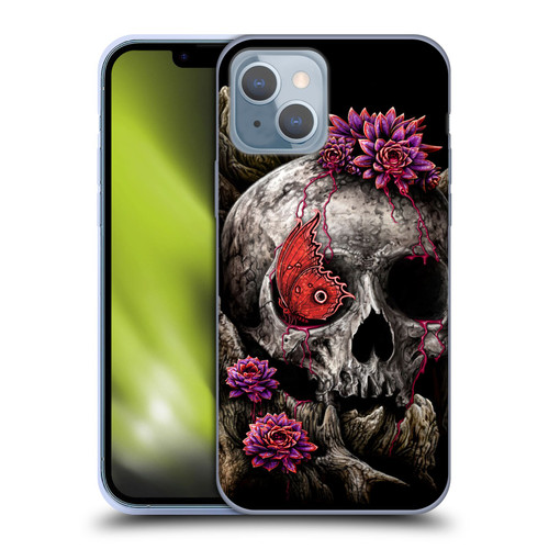 Sarah Richter Skulls Butterfly And Flowers Soft Gel Case for Apple iPhone 14