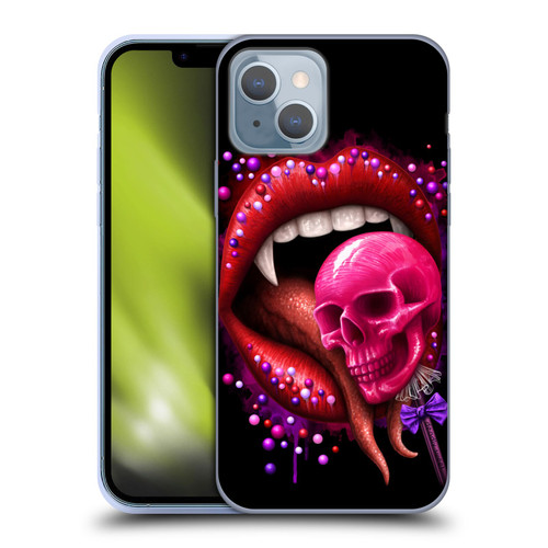Sarah Richter Skulls Red Vampire Candy Lips Soft Gel Case for Apple iPhone 14