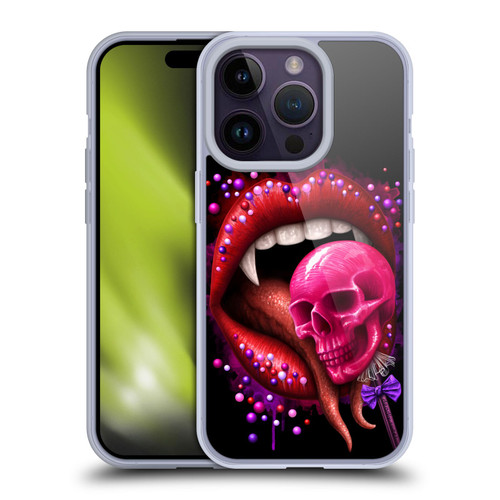 Sarah Richter Skulls Red Vampire Candy Lips Soft Gel Case for Apple iPhone 14 Pro