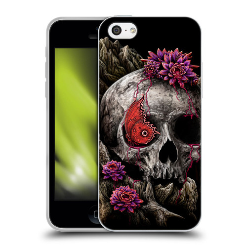 Sarah Richter Skulls Butterfly And Flowers Soft Gel Case for Apple iPhone 5c