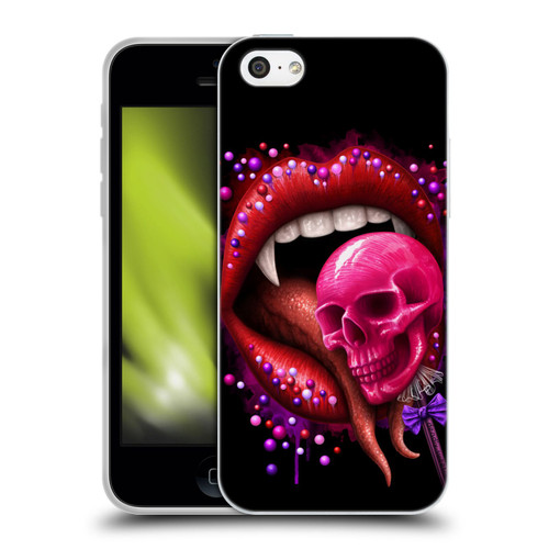 Sarah Richter Skulls Red Vampire Candy Lips Soft Gel Case for Apple iPhone 5c
