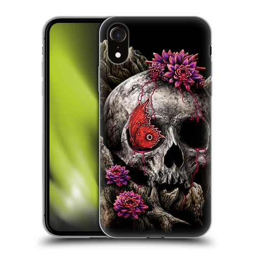Sarah Richter Skulls Butterfly And Flowers Soft Gel Case for Apple iPhone XR