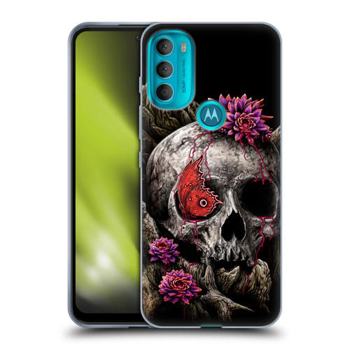 Sarah Richter Skulls Butterfly And Flowers Soft Gel Case for Motorola Moto G71 5G