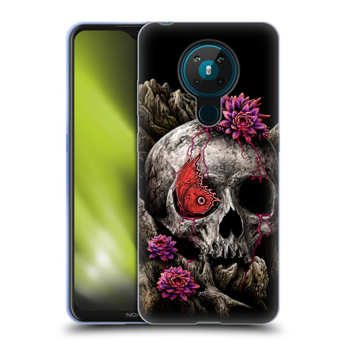 Sarah Richter Skulls Butterfly And Flowers Soft Gel Case for Nokia 5.3