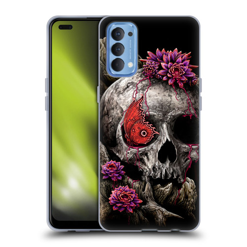 Sarah Richter Skulls Butterfly And Flowers Soft Gel Case for OPPO Reno 4 5G