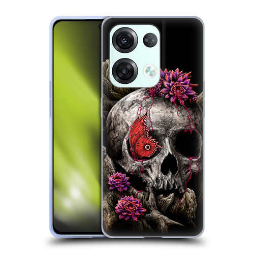 Sarah Richter Skulls Butterfly And Flowers Soft Gel Case for OPPO Reno8 Pro