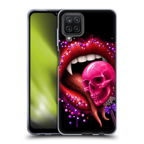 Sarah Richter Skulls Red Vampire Candy Lips Soft Gel Case for Samsung Galaxy A12 (2020)
