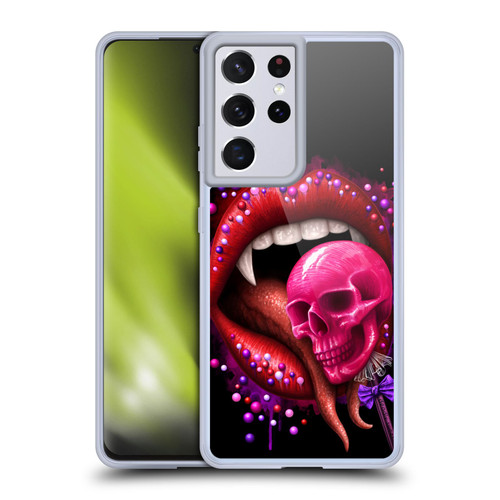 Sarah Richter Skulls Red Vampire Candy Lips Soft Gel Case for Samsung Galaxy S21 Ultra 5G