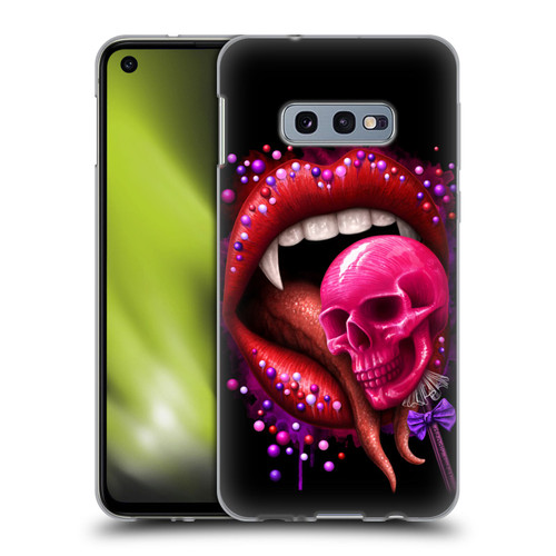 Sarah Richter Skulls Red Vampire Candy Lips Soft Gel Case for Samsung Galaxy S10e