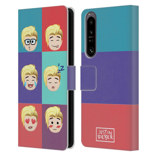 Justin Bieber Justmojis Cute Faces Leather Book Wallet Case Cover For Sony Xperia 1 IV