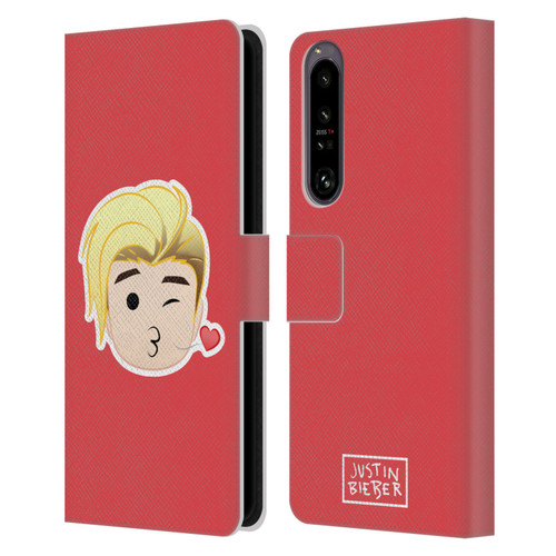 Justin Bieber Justmojis Kiss Leather Book Wallet Case Cover For Sony Xperia 1 IV