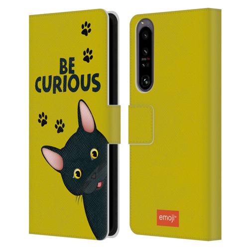 emoji® Cats Curious Leather Book Wallet Case Cover For Sony Xperia 1 IV