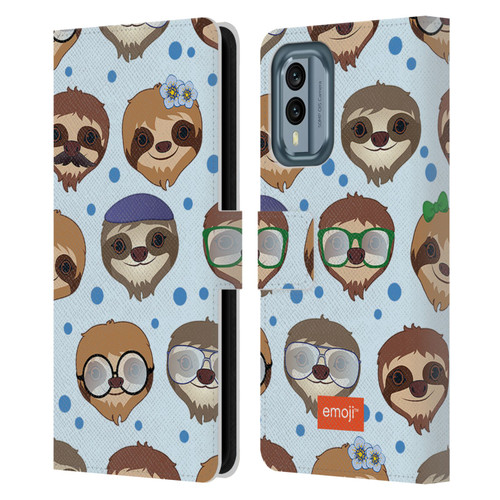 emoji® Sloth Pattern Leather Book Wallet Case Cover For Nokia X30