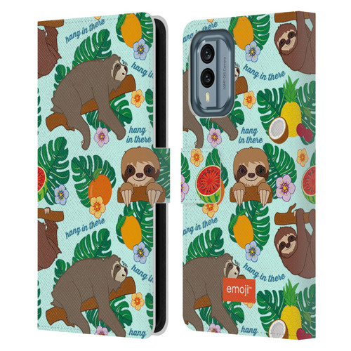 emoji® Sloth Tropical Leather Book Wallet Case Cover For Nokia X30