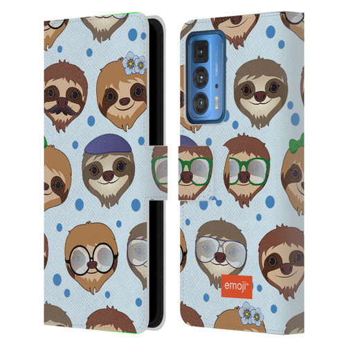 emoji® Sloth Pattern Leather Book Wallet Case Cover For Motorola Edge (2022)