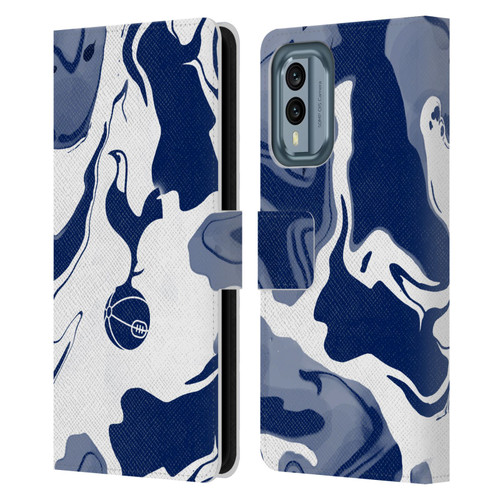 Tottenham Hotspur F.C. Badge Blue And White Marble Leather Book Wallet Case Cover For Nokia X30