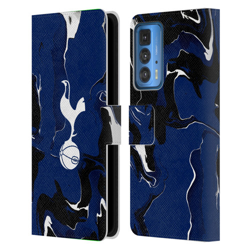 Tottenham Hotspur F.C. Badge Marble Leather Book Wallet Case Cover For Motorola Edge (2022)