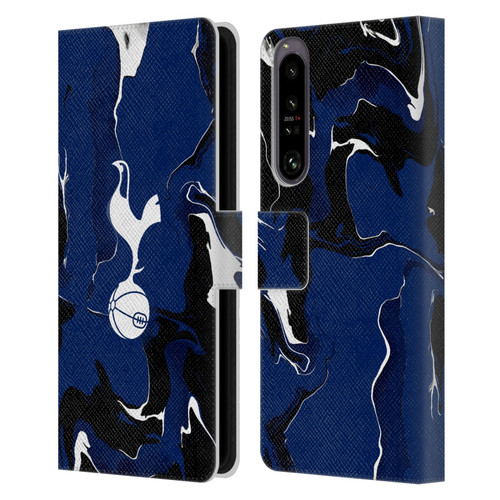 Tottenham Hotspur F.C. Badge Marble Leather Book Wallet Case Cover For Sony Xperia 1 IV