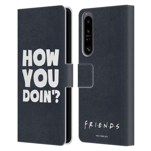 Friends TV Show Quotes How You Doin' Leather Book Wallet Case Cover For Sony Xperia 1 IV