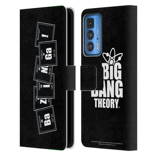 The Big Bang Theory Bazinga Elements Leather Book Wallet Case Cover For Motorola Edge (2022)
