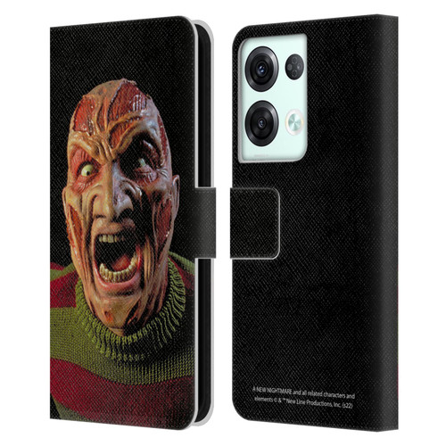 A Nightmare On Elm Street: New Nightmare Graphics Freddy Leather Book Wallet Case Cover For OPPO Reno8 Pro