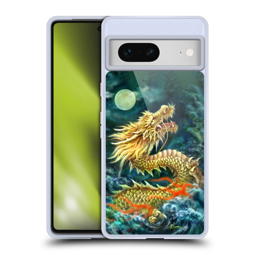 Kayomi Harai Animals And Fantasy Asian Dragon In The Moon Soft Gel Case for Google Pixel 7