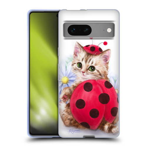 Kayomi Harai Animals And Fantasy Kitten Cat Lady Bug Soft Gel Case for Google Pixel 7