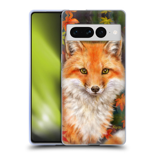 Kayomi Harai Animals And Fantasy Fox With Autumn Leaves Soft Gel Case for Google Pixel 7 Pro