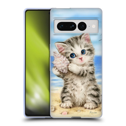 Kayomi Harai Animals And Fantasy Seashell Kitten At Beach Soft Gel Case for Google Pixel 7 Pro