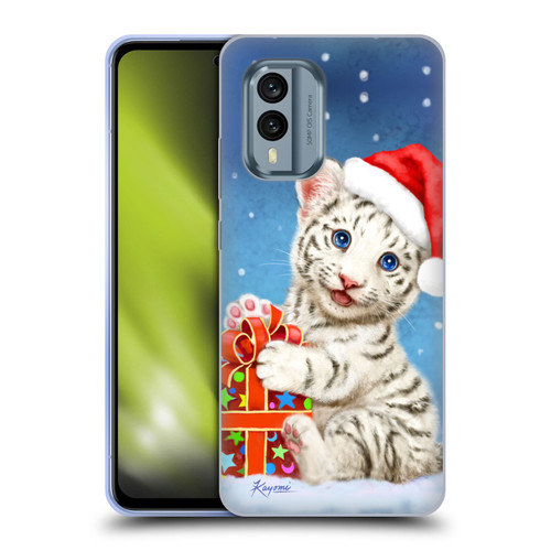 Kayomi Harai Animals And Fantasy White Tiger Christmas Gift Soft Gel Case for Nokia X30