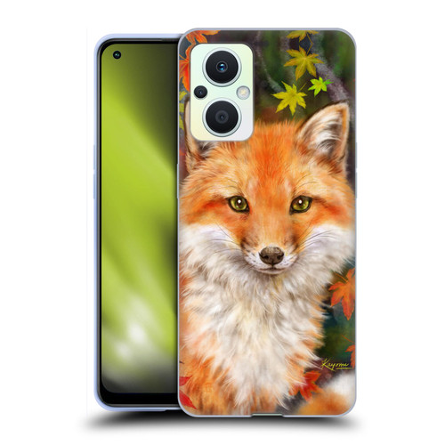 Kayomi Harai Animals And Fantasy Fox With Autumn Leaves Soft Gel Case for OPPO Reno8 Lite