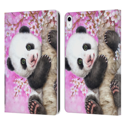 Kayomi Harai Animals And Fantasy Cherry Blossom Panda Leather Book Wallet Case Cover For Apple iPad 10.9 (2022)