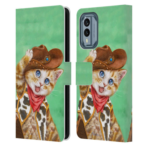Kayomi Harai Animals And Fantasy Cowboy Kitten Leather Book Wallet Case Cover For Nokia X30