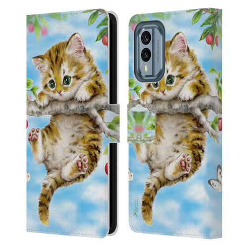 Kayomi Harai Animals And Fantasy Cherry Tree Kitten Leather Book Wallet Case Cover For Nokia X30