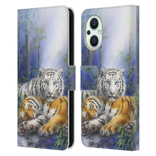 Kayomi Harai Animals And Fantasy Asian Tiger Couple Leather Book Wallet Case Cover For OPPO Reno8 Lite