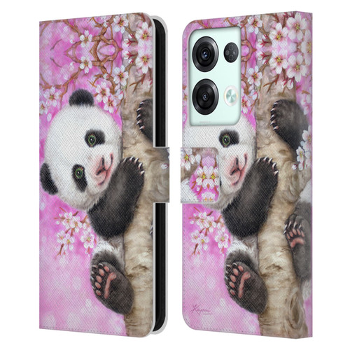 Kayomi Harai Animals And Fantasy Cherry Blossom Panda Leather Book Wallet Case Cover For OPPO Reno8 Pro