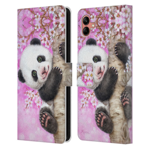 Kayomi Harai Animals And Fantasy Cherry Blossom Panda Leather Book Wallet Case Cover For Samsung Galaxy A04 (2022)