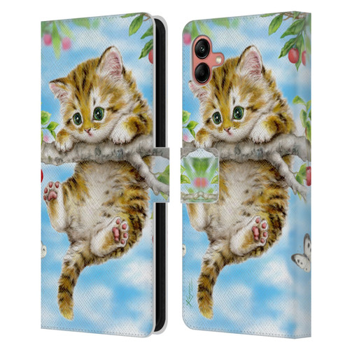 Kayomi Harai Animals And Fantasy Cherry Tree Kitten Leather Book Wallet Case Cover For Samsung Galaxy A04 (2022)