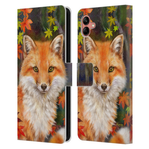 Kayomi Harai Animals And Fantasy Fox With Autumn Leaves Leather Book Wallet Case Cover For Samsung Galaxy A04 (2022)