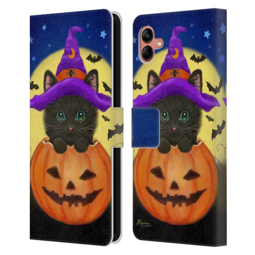 Kayomi Harai Animals And Fantasy Halloween With Cat Leather Book Wallet Case Cover For Samsung Galaxy A04 (2022)