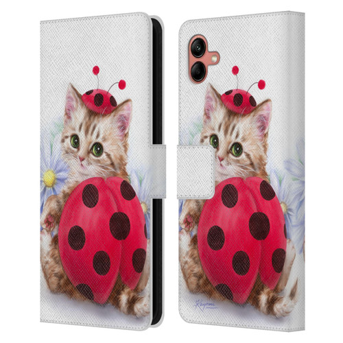 Kayomi Harai Animals And Fantasy Kitten Cat Lady Bug Leather Book Wallet Case Cover For Samsung Galaxy A04 (2022)
