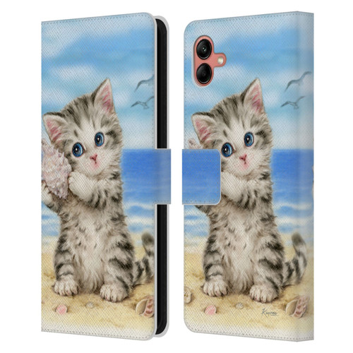 Kayomi Harai Animals And Fantasy Seashell Kitten At Beach Leather Book Wallet Case Cover For Samsung Galaxy A04 (2022)