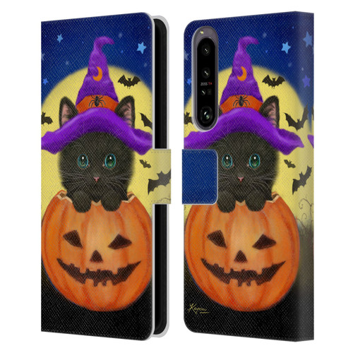 Kayomi Harai Animals And Fantasy Halloween With Cat Leather Book Wallet Case Cover For Sony Xperia 1 IV