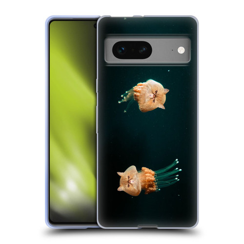Pixelmated Animals Surreal Pets Jellyfish Cats Soft Gel Case for Google Pixel 7
